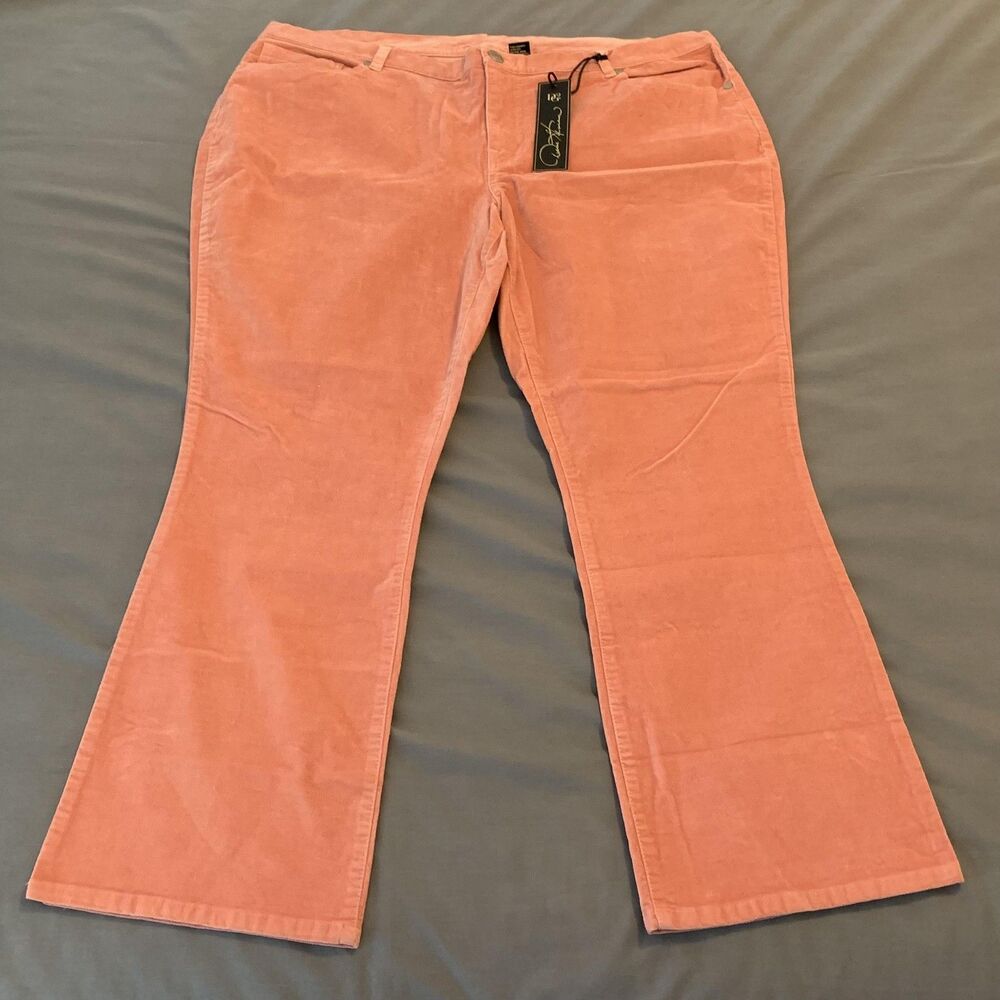 DG2 Diane‎ Gilman Stretch Velvet Jeans Womens 22PW Pink Frost High Rise Bootcut